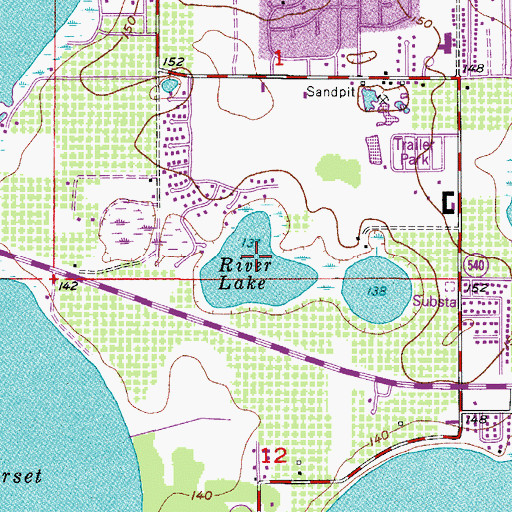 Topographic Map of River Lake, FL