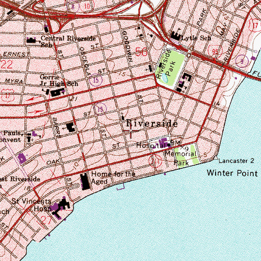 Topographic Map of Riverside, FL