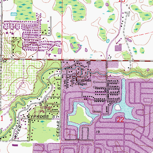Topographic Map of Riverside Chapel, FL