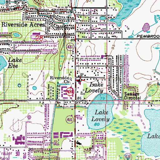 Topographic Map of Riverside Church, FL