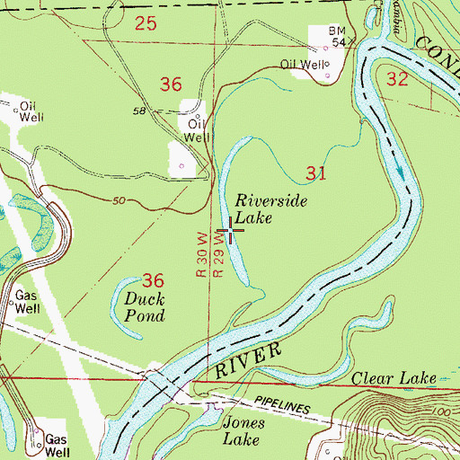 Topographic Map of Riverside Lake, FL