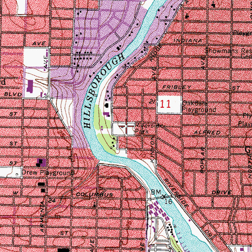 Topographic Map of Riverside Park, FL