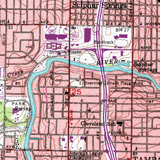 Topographic Map of Riverview Terrace Playground, FL