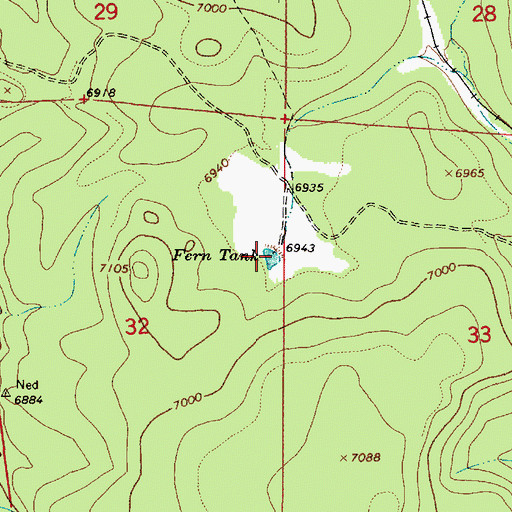 Topographic Map of Fern Tank, AZ