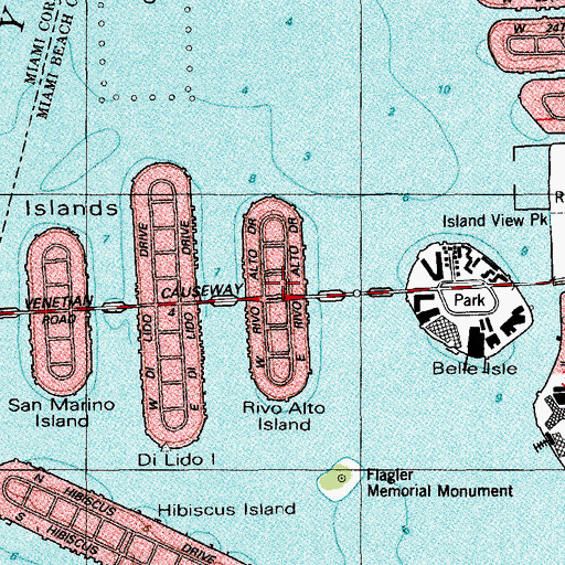Topographic Map of Rivo Alto Island, FL