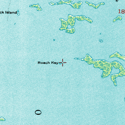 Topographic Map of Roach Key, FL