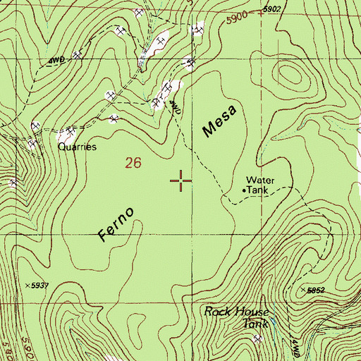Topographic Map of Ferno Mesa, AZ