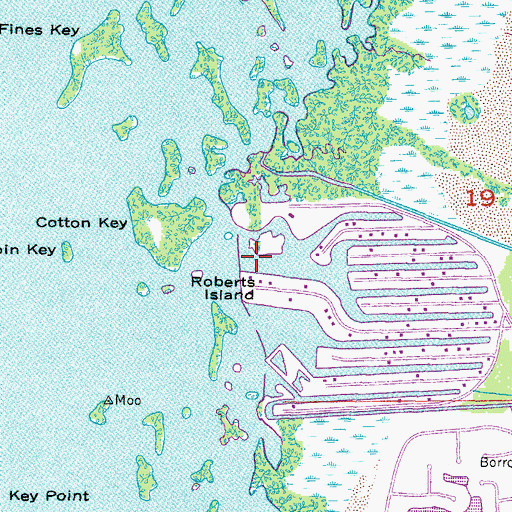 Topographic Map of Roberts Island, FL