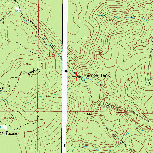 Topographic Map of Fernow Tank, AZ