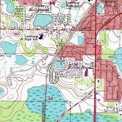 Topographic Map of Lake Robin Hood, FL