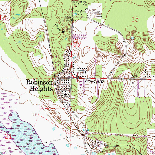 Topographic Map of Robinson Heights, FL
