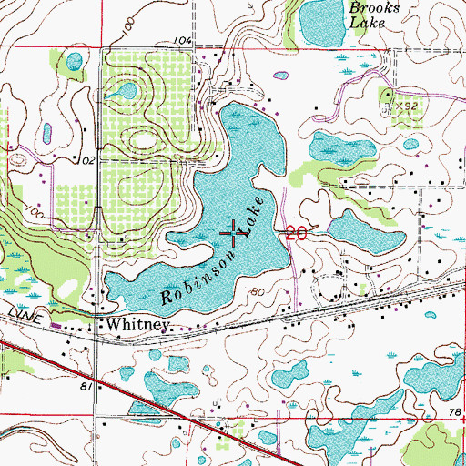 Topographic Map of Robinson Lake, FL