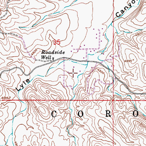 Topographic Map of Ferosa Canyon, AZ
