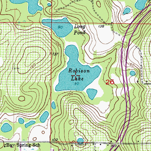 Topographic Map of Robison Lake, FL