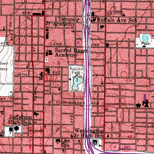 Topographic Map of Robles Park, FL