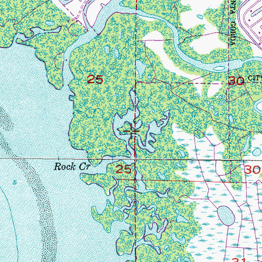 Topographic Map of Rock Creek, FL