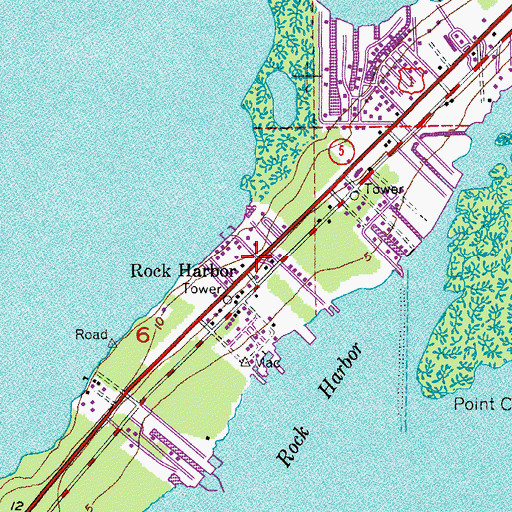 Topographic Map of Rock Harbor, FL