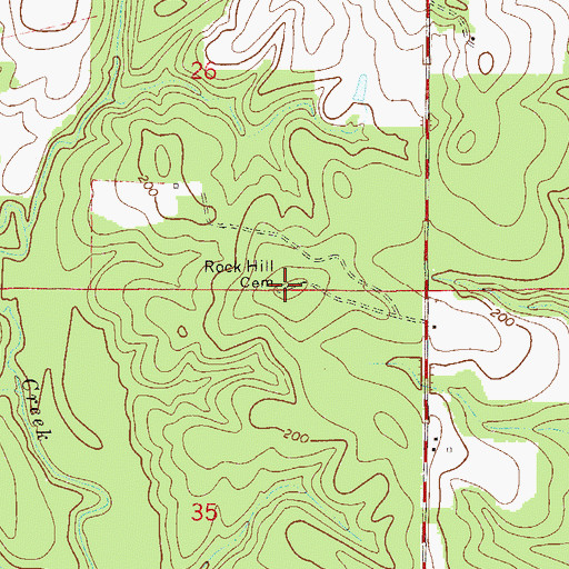 Topographic Map of Rock Hill Cemetery, FL