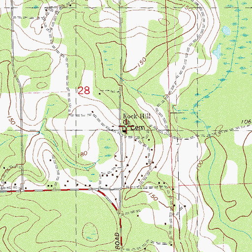 Topographic Map of Rock Hill Church, FL