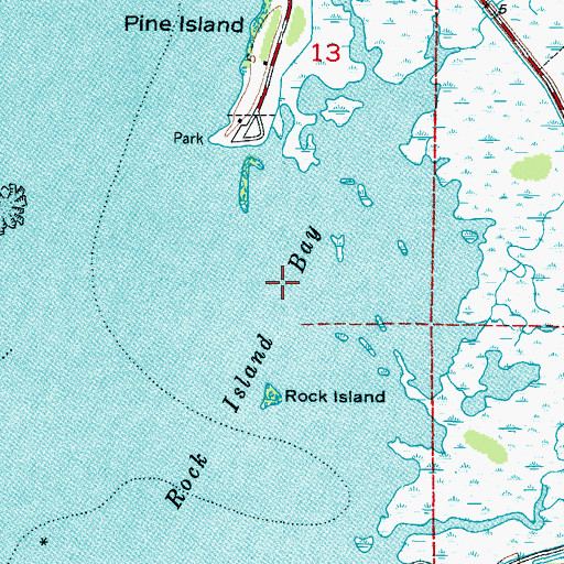 Topographic Map of Rock Island Bay, FL