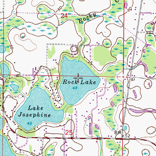 Topographic Map of Rock Lake, FL