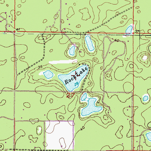 Topographic Map of Rock Lake, FL