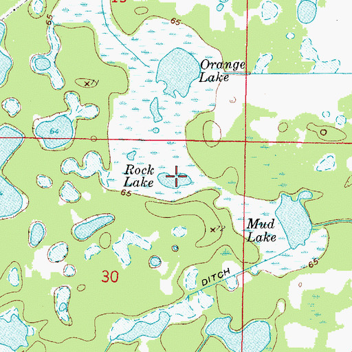 Topographic Map of Rock Lake, FL