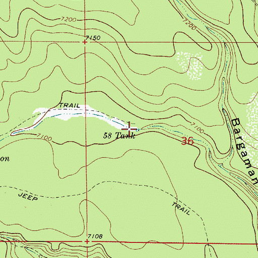 Topographic Map of Fiftyeight Tank, AZ
