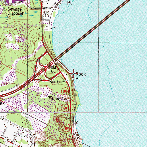 Topographic Map of Rock Point, FL