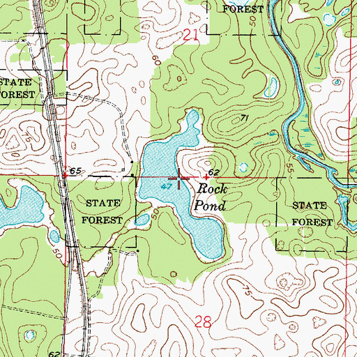 Topographic Map of Rock Pond, FL