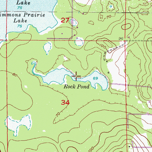 Topographic Map of Rock Pond, FL