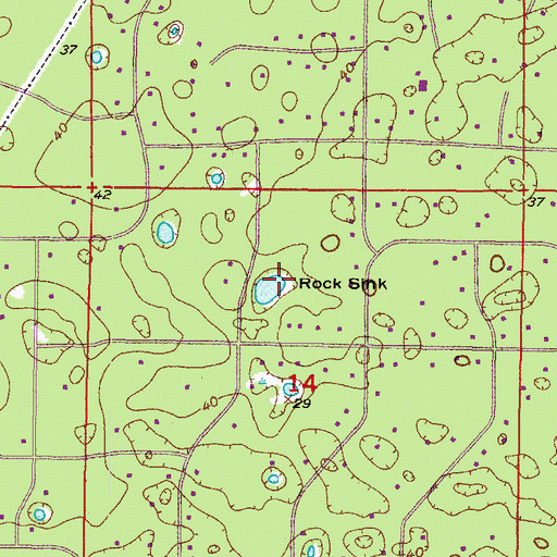 Topographic Map of Rock Sink, FL