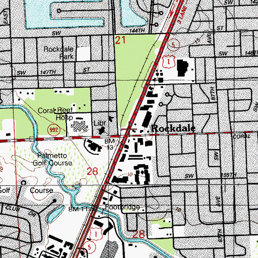 Topographic Map of Rockdale, FL