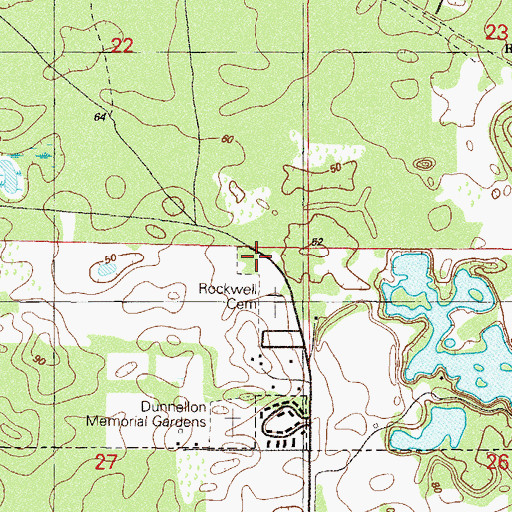 Topographic Map of Rockwell Cemetery, FL