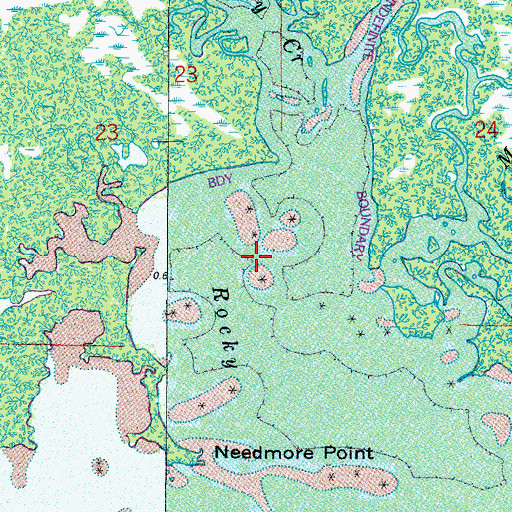 Topographic Map of Rocky Bay, FL