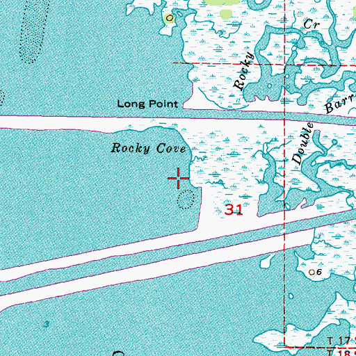 Topographic Map of Rocky Cove, FL