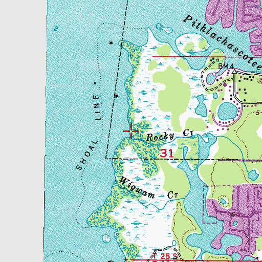 Topographic Map of Rocky Creek, FL