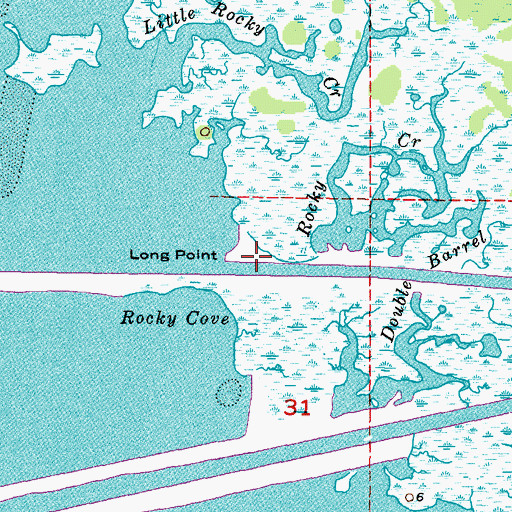 Topographic Map of Rocky Creek, FL