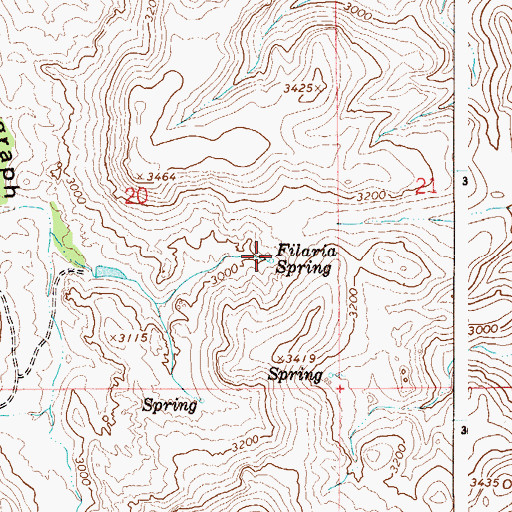 Topographic Map of Filaria Spring, AZ