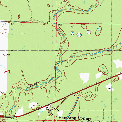 Topographic Map of Rocky Creek, FL