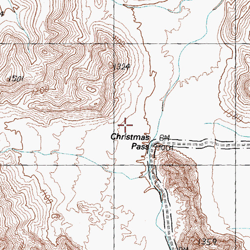 Topographic Map of Christmas Pass, AZ