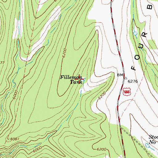 Topographic Map of Filleman Tank, AZ