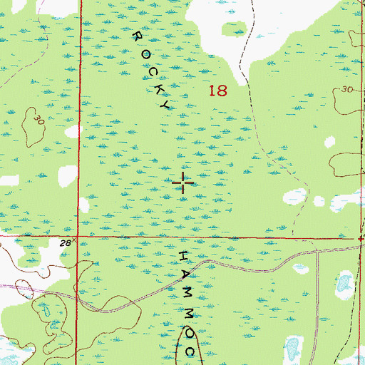 Topographic Map of Rocky Hammock, FL