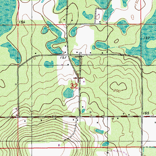 Topographic Map of Rocky Mount School, FL
