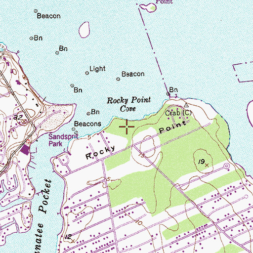 Topographic Map of Rocky Point, FL