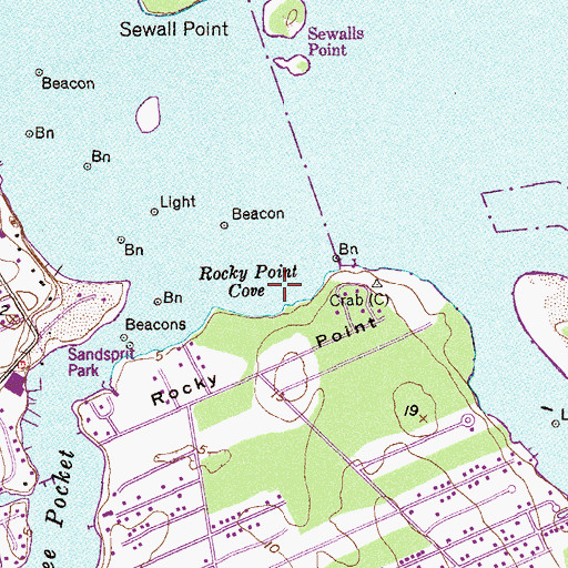 Topographic Map of Rocky Point Cove, FL