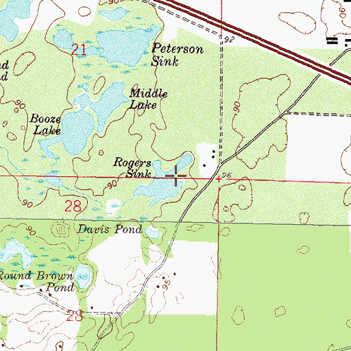 Topographic Map of Rogers Sink, FL