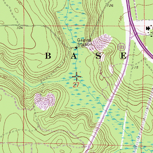 Topographic Map of Rogue Creek, FL