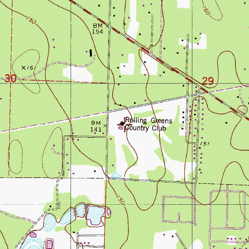 Topographic Map of Rolling Greens Country Club, FL
