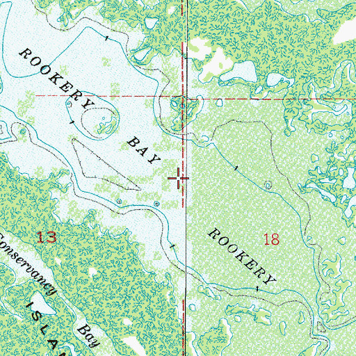 Topographic Map of Rookery Bay, FL